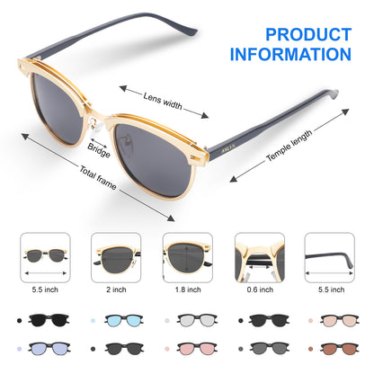 2 Pairs Vintage Polarized Sunglasses Classic Retro Square Rectangular UV400 Protection Classic Polarized Sun Glasses for Men-4