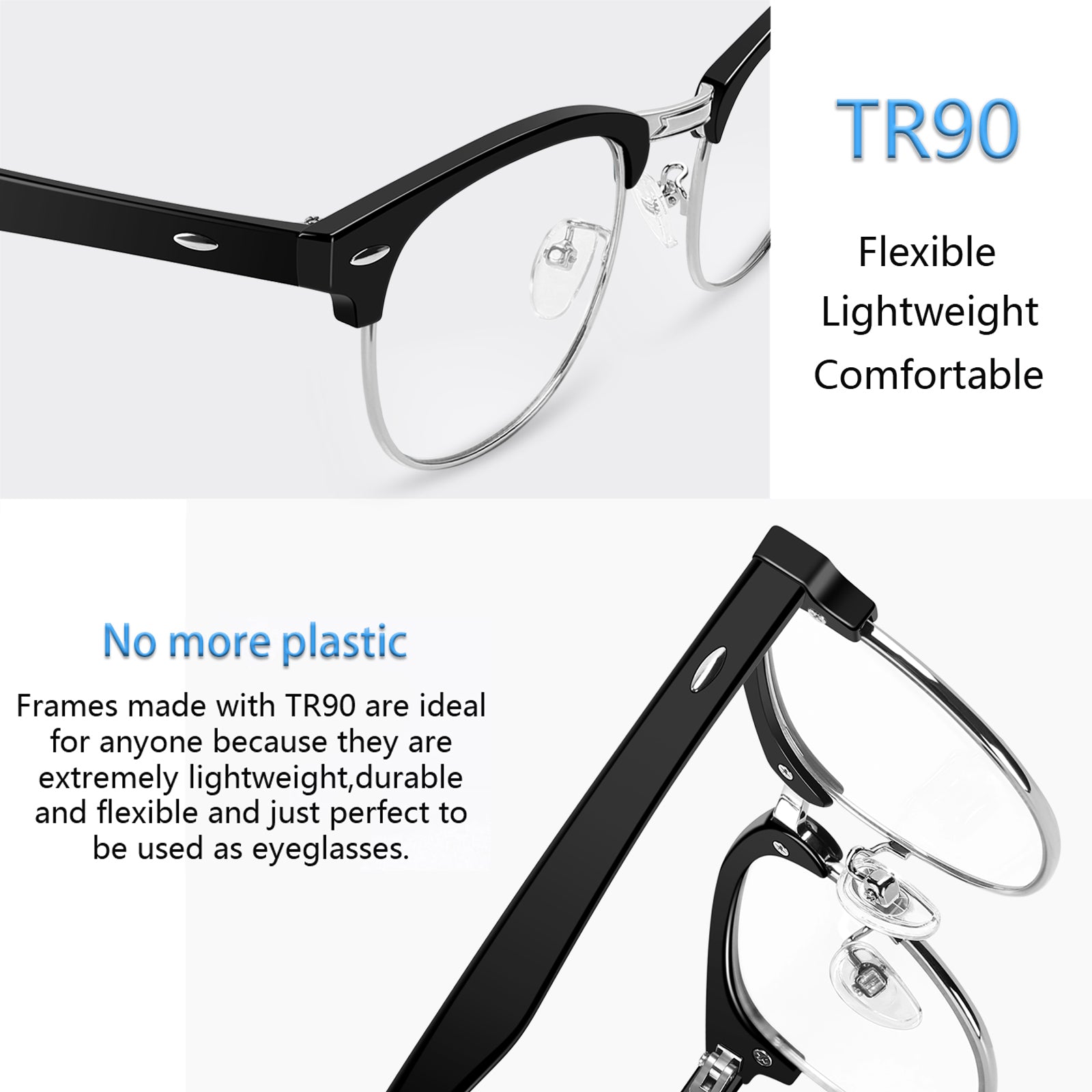 2021 TR90 Blue Light Blocking Computer Glasses Men Anti Eyestrain Eyewear  Women